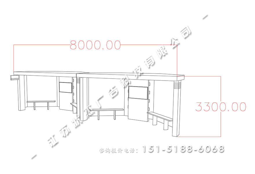 公交站亭報價及圖片HCT-XD-1119